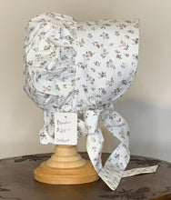 Load image into Gallery viewer, Prairie Bonnet, Vintage Blush Floral Fabric -Shuttle Tatted Edging or Plain