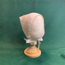 Load image into Gallery viewer, Fitted Birdie Cap - White Eyelet with Lite Pink Tatted Edging
