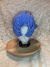 Load image into Gallery viewer, Vintage Bonnet - Blue & White Gingham Bonnet