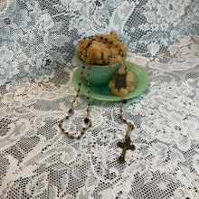 Load image into Gallery viewer, Acadian Brown Cotton Shuttle Tatted Rosary with Tiger Eye Beads