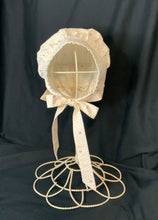 Load image into Gallery viewer, Prairie Bonnet, Vintage Rose Buds Fabric -Shuttle Tatted Edging or Plain