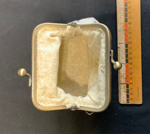 Load image into Gallery viewer, Acadian Brown Cotton Clasp Bag with Shuttle Tatted Cross