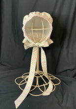 Load image into Gallery viewer, Prairie Bonnet, Vintage Poppy Fields Fabric -Shuttle Tatted Edging or Plain