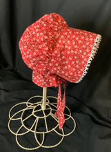 Load image into Gallery viewer, Prairie Bonnet, Vintage Fall Buds Fabric -Shuttle Tatted Edging or Plain