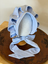 Load image into Gallery viewer, Blue Chambray Button Bonnets
