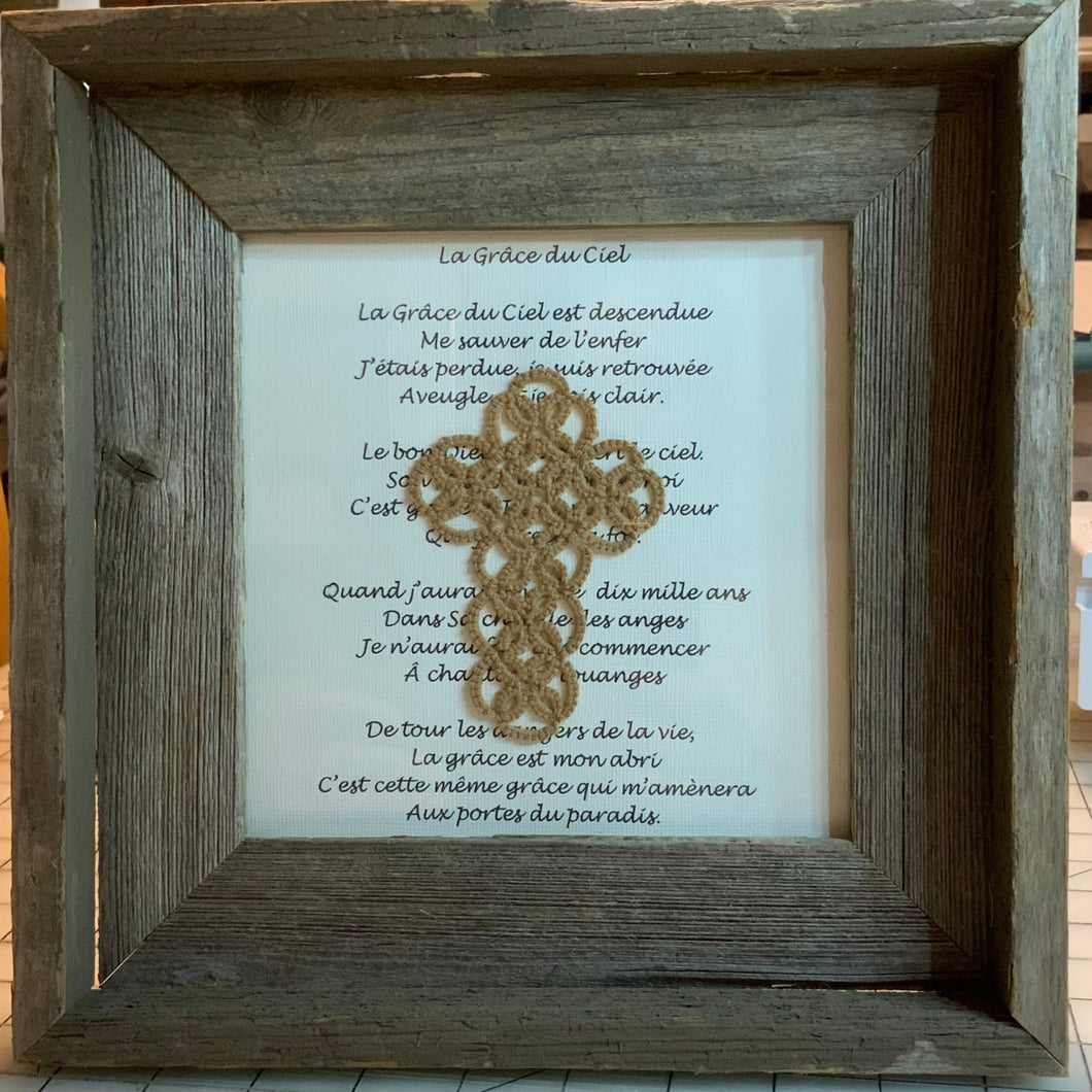 Acadian Brown Cotton Detailed Cross - La Grace du Ciel