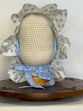 Load image into Gallery viewer, Blue Floral &amp; Bows Petal Hat
