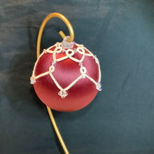 Load image into Gallery viewer, Satin Ornament - Shuttle Tatted Overlay
