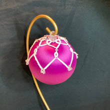 Load image into Gallery viewer, Satin Ornament - Shuttle Tatted Overlay
