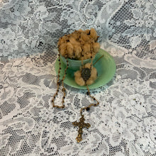 Load image into Gallery viewer, Acadian Brown Cotton Shuttle Tatted Rosary with  Tiger Eye Beads
