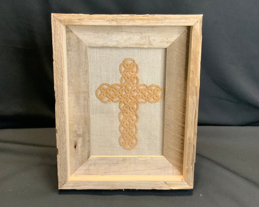 Acadian Brown Cotton Detailed Cross