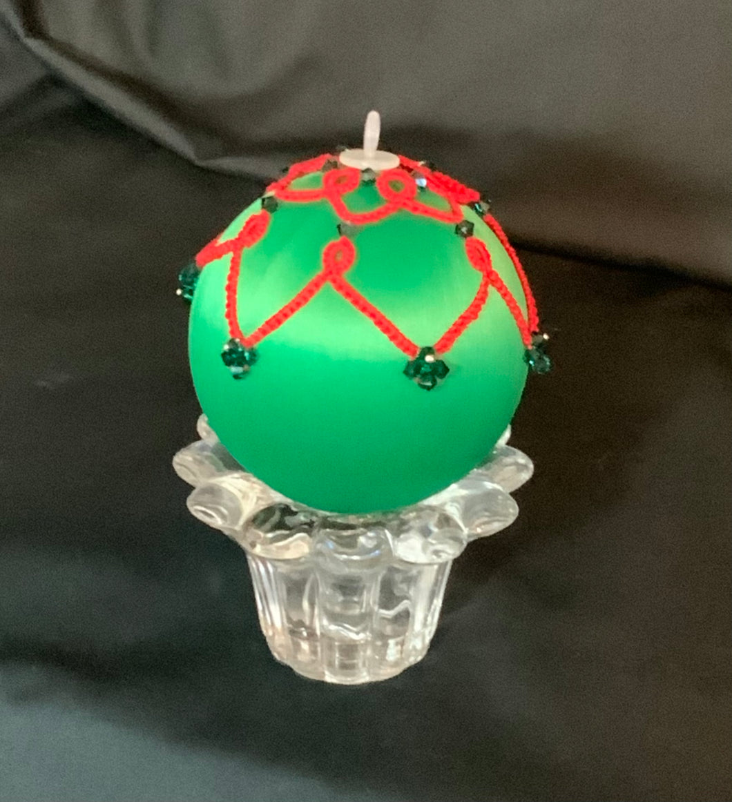 Satin Ornament - Shuttle Tatted Overlay