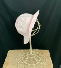 Load image into Gallery viewer, Sun Hat - Pink &amp; White Plaid Seersucker with Lite Pink Broadcloth
