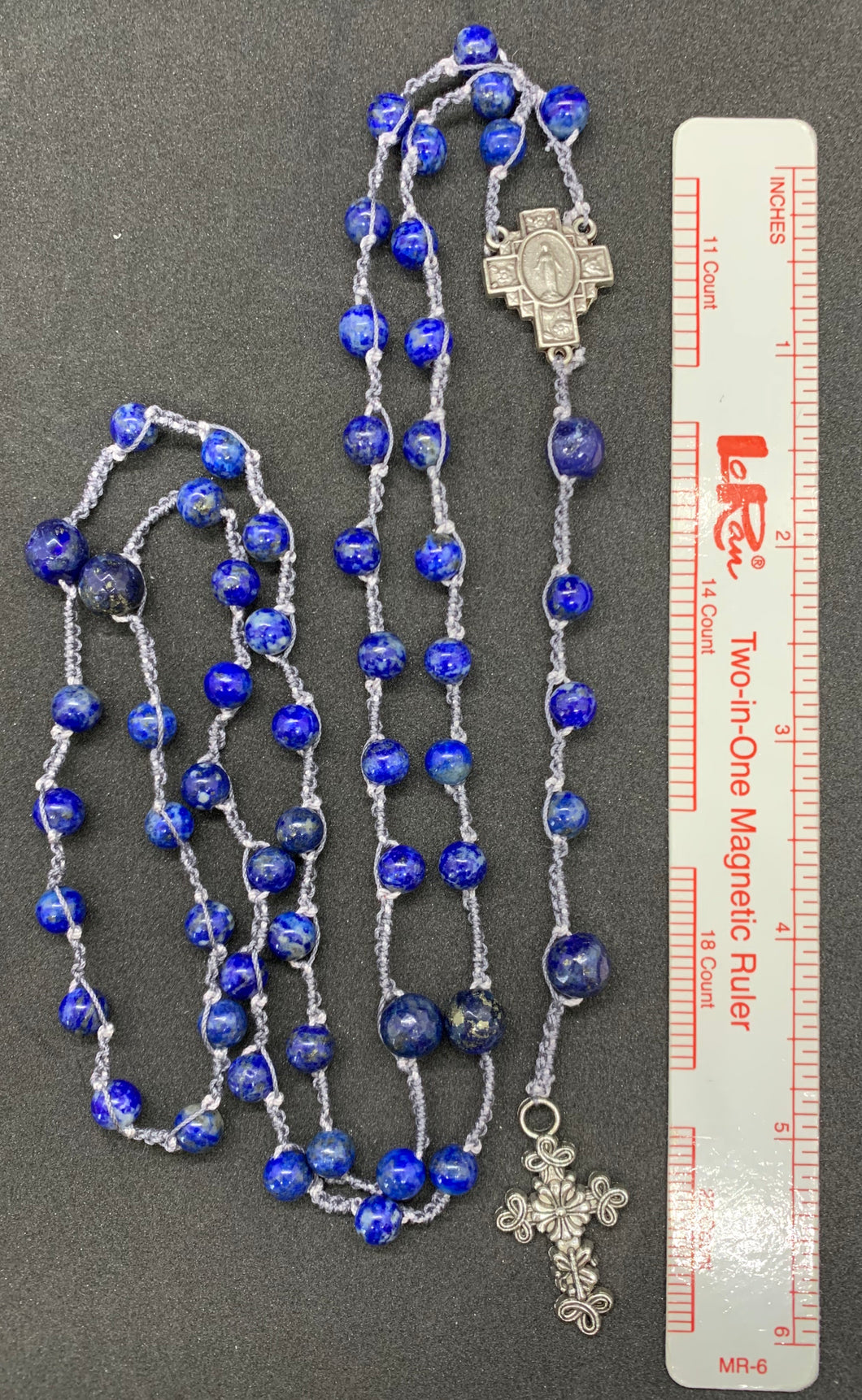 Rosary - Shuttle Rosary, Lapis Beads