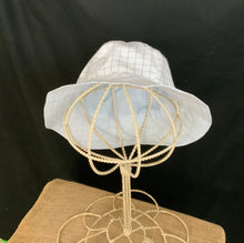Load image into Gallery viewer, Sun Hat - Blue &amp; White Plaid Seersucker with Lite Blue Broadcloth
