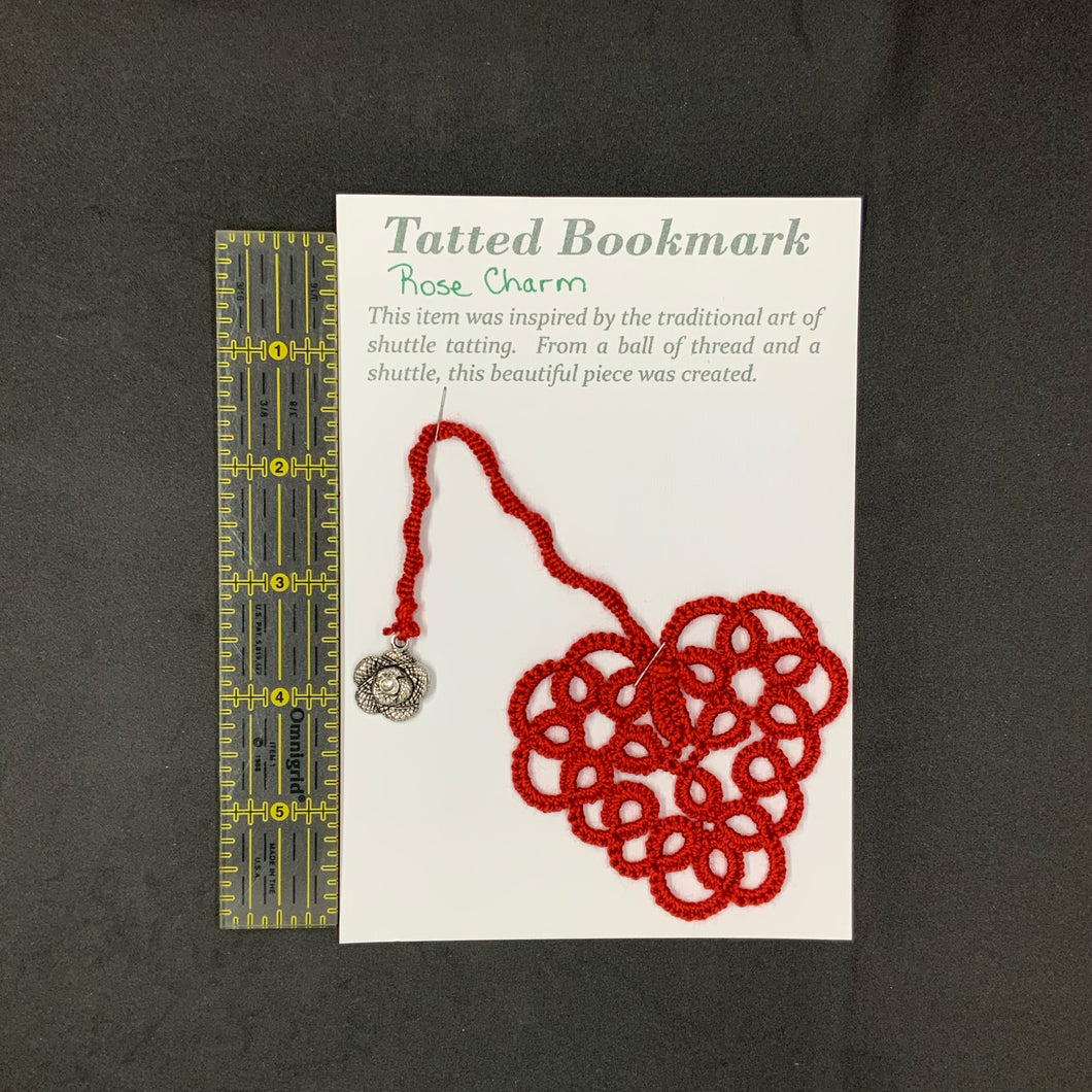Bookmark - Heart with Rose Charm