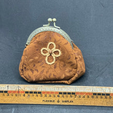Load image into Gallery viewer, Clasp Bag Fall Fabric with Ecru Tatted Cross
