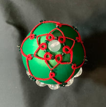 Load image into Gallery viewer, Satin Ornament - Shuttle Tatted Overlay
