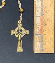 Load image into Gallery viewer, Rosary - Shuttle Tatted, Tiger Eye Beads
