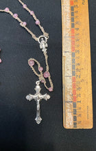 Load image into Gallery viewer, Rosary - Shuttle Tatted, Pink Tiger Eye Beads
