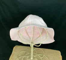 Load image into Gallery viewer, Sun Hat - Pink &amp; White Plaid Seersucker with Lite Pink Broadcloth
