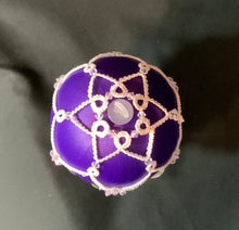Load image into Gallery viewer, Satin Ornament - Shuttle Tatted Overlay
